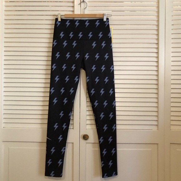 NWT Goldsheep Lightning Fit GS Bolt Blue Leggings Medium - Picture 3 of 11